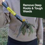 Rocklin Stand Up Weed Puller Tool Long Handle 48” | No Bending or Kneeling | 4-Claw Steel Head, Heavy Duty Dandelion Root Extractor & Weed Remover for Lawn