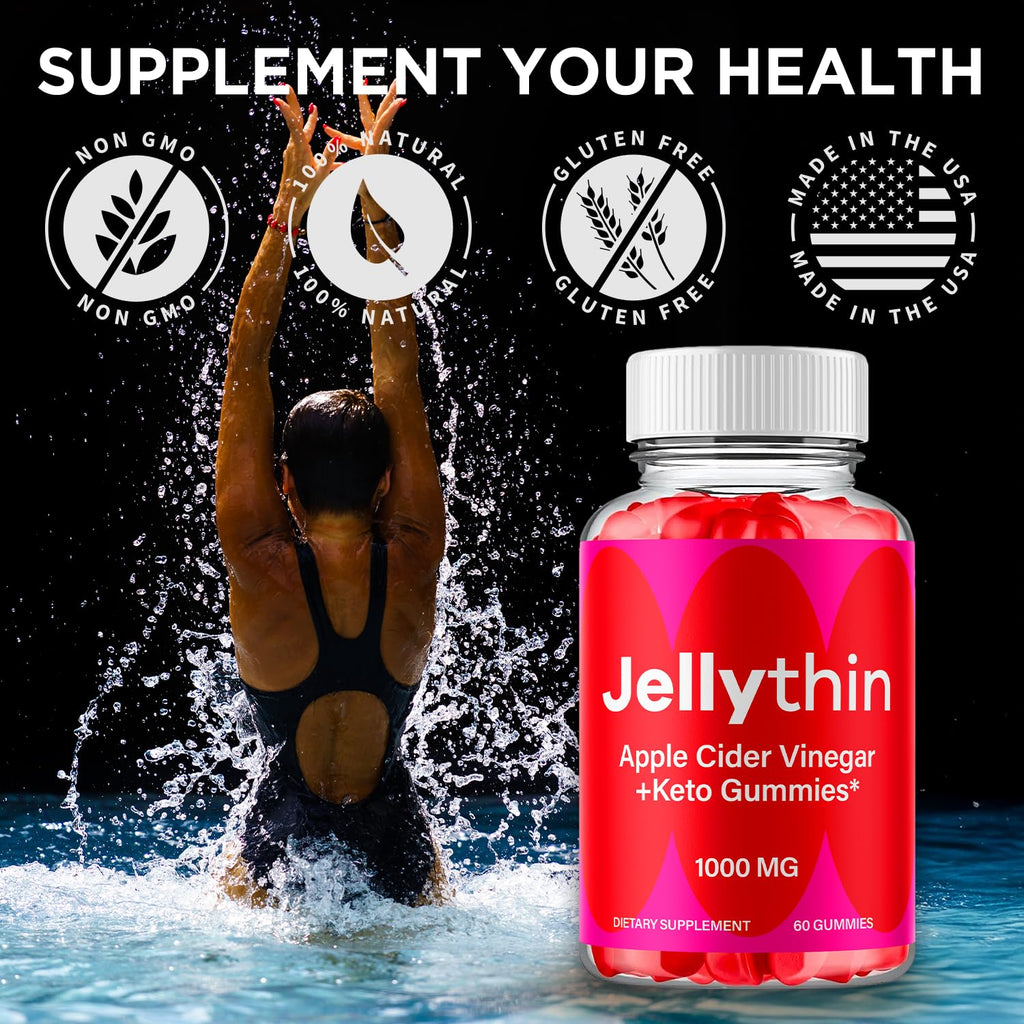 (2 Pack) Jelly Thin Gummies, Jellythin Weight Management Gummys with Apple Cider Vinegar, Advanced Health and Wellness Formula Gummys with Maximum Strength Active Lifestyle Multivitamins (120 Gummies)