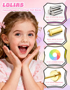 Hypoallergenic Earrings for Girls,Surgical Steel Flat Back Earrings Gold
