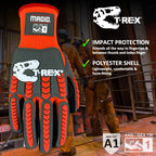MAGID T-REX Flex Series Sandy Nitrile Coated Knit Impact Gloves, 24 Pairs, 8/Medium, TRX400