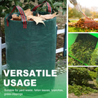 Hugeleaf 3 Pack 72 Gallon Reusable Yard Waste Bags, Collapsible Leaf Bags