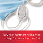 Sunbeam XL Heating Pad for Back Neck and Shoulder Pain Relief with Sponge for Moist Heating Option Extra Large 12 x 24" Blue