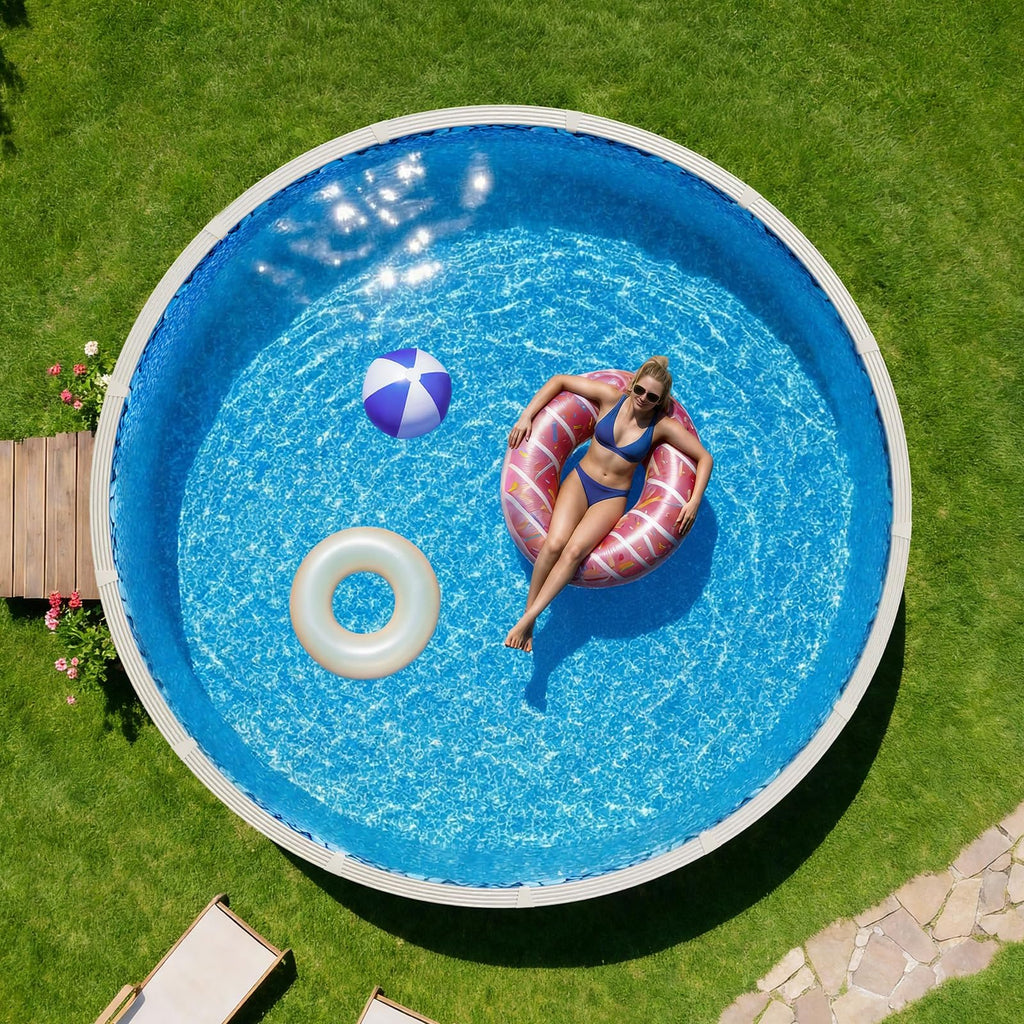 VEVOR 24-ft Round Above Ground Pool Liner, Unibead Pool Liners, Upgraded Thickened Gauge, 52inch Wall Height, Designed for Steel Sided Above-Ground Swimming Pools