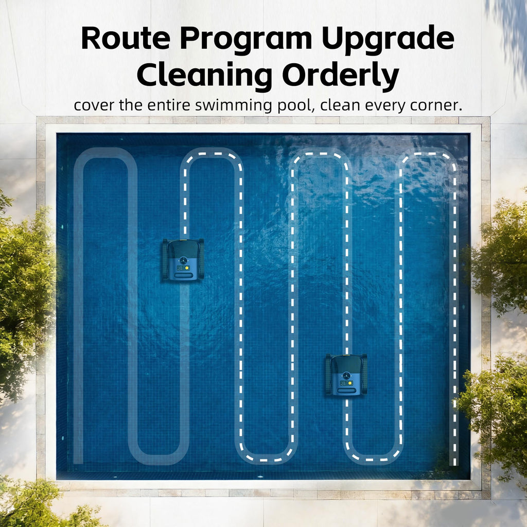 (2026 Upgrade) Pool Vacuum for Inground Pool & Above Ground Pool, Cordless Pool Cleaner with Smart Navigation, Self-Parking, LED Indicator, Wall&Waterline Cleaning Pool Robot up to 2150 Sq.ft
