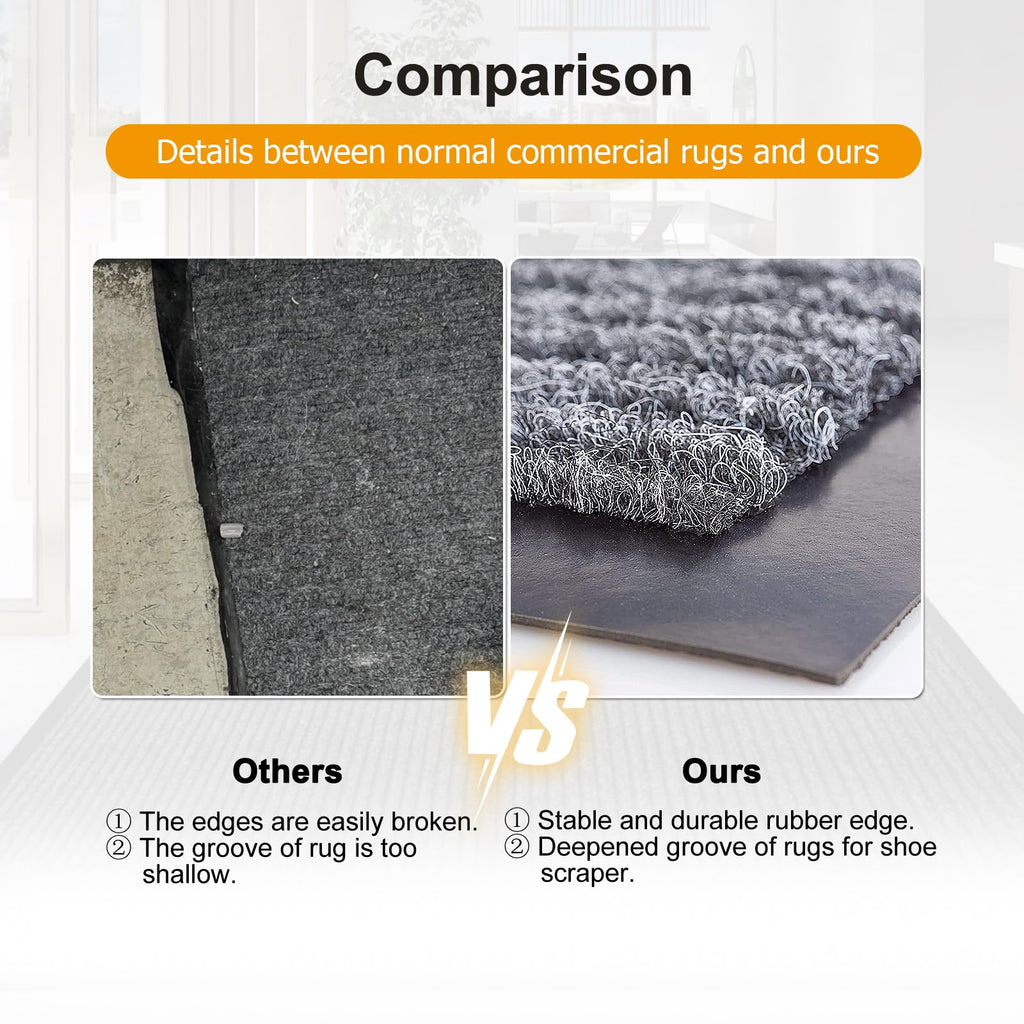 4' x 8' High Traffic Guard Doormat with Rubber Backing(Charcoal Grey)