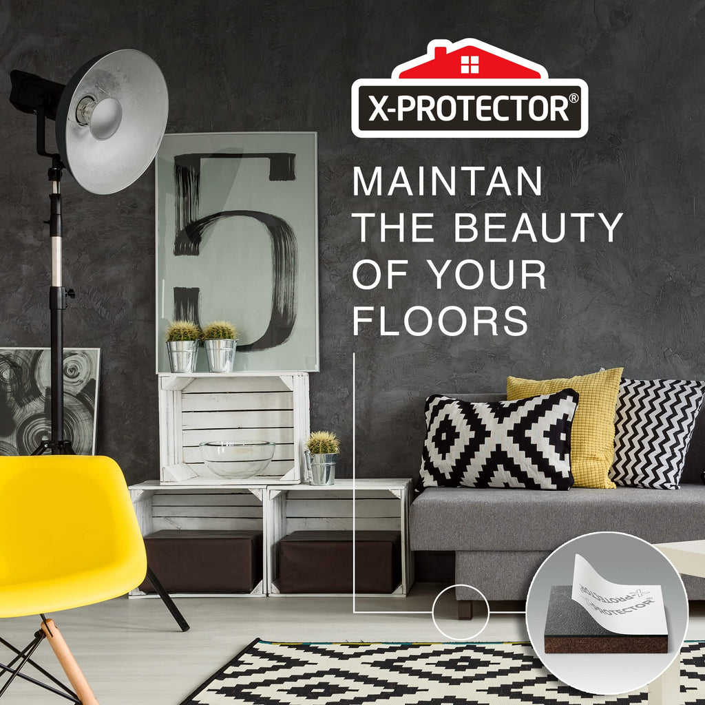 24 Heavy-Duty Felt Furniture Pads 1” 1/4” Thick X-Protector! Square Felt Pads for Furniture Feet - The Best Felt Floor Protectors for Furniture to Prevent Scratches. Protect Your Hard Floor! (Brown)