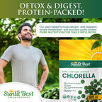 Sunlit Best USDA Organic Premium Chlorella Tablets 1000 Count | 100% Pure Chlorella Superfood Supplement High in Protein, Chlorophyll, Vitamins, & Minerals | Supports Good Health, Wellbeing