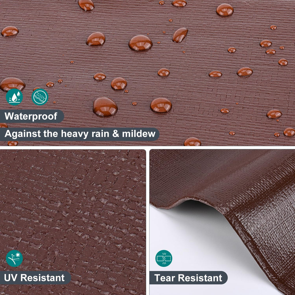Patiobay Tarp 8x20FT, 14 Mil Large Tarps Heavy Duty Waterproof with Grommets Every 23.6", 420D Thick Plastic Tarp, UV Resistant Tear&Fade Resistant, Reinforced Edges for Outdoor Pool Camp Tent