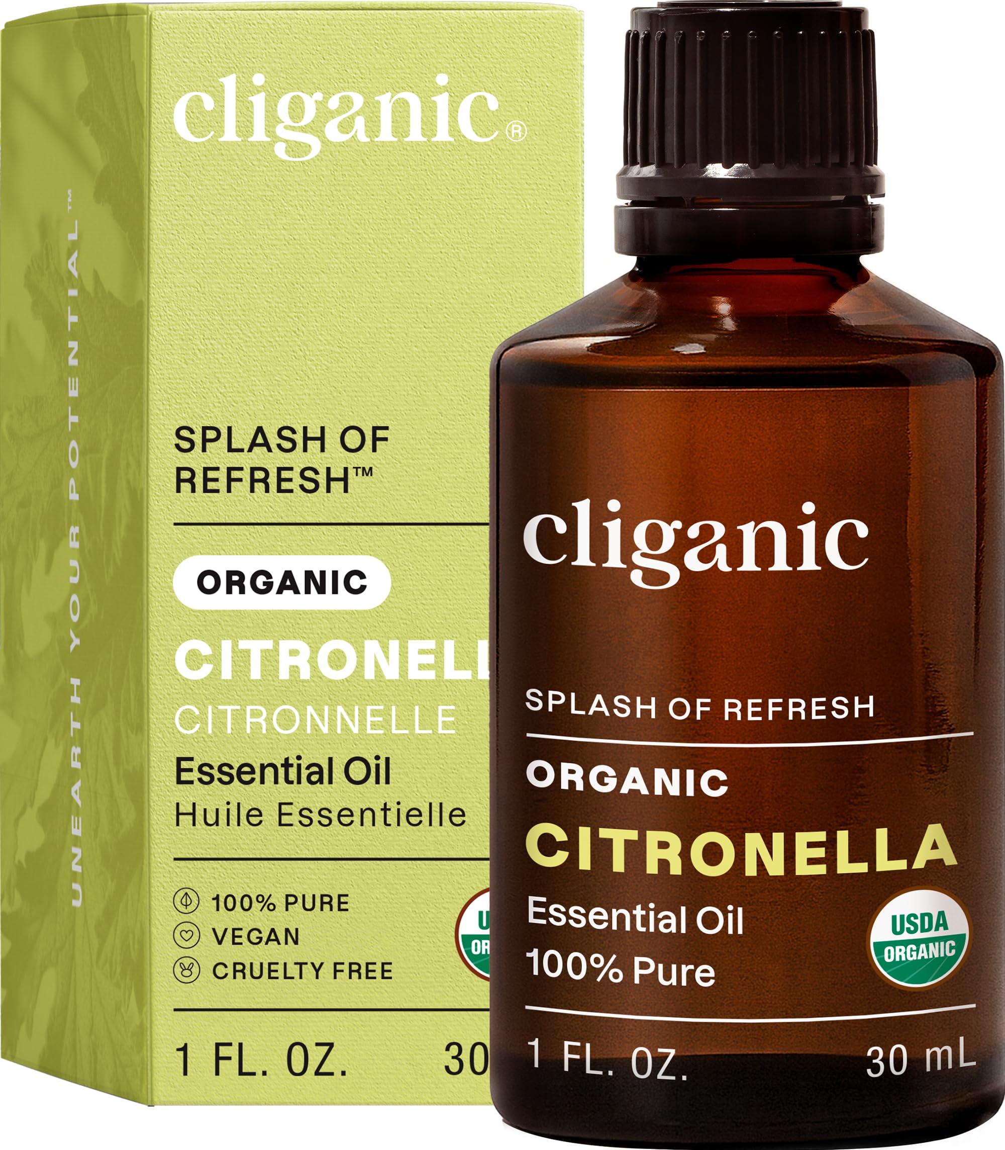 Cliganic Organic Citronella Essential Oil - 100% Pure Natural for Aromatherapy Diffuser | Non-GMO Verified