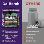 Organic Immune Support with PAU D'Arco Garlic Cayenne Pepper Oregano Ginger Grapefruit Onion Black Seed Sea Moss Black Pepper Zinc Eucalyptus Vitamin C Vitamin D Organic Soursop By Clean Nutra