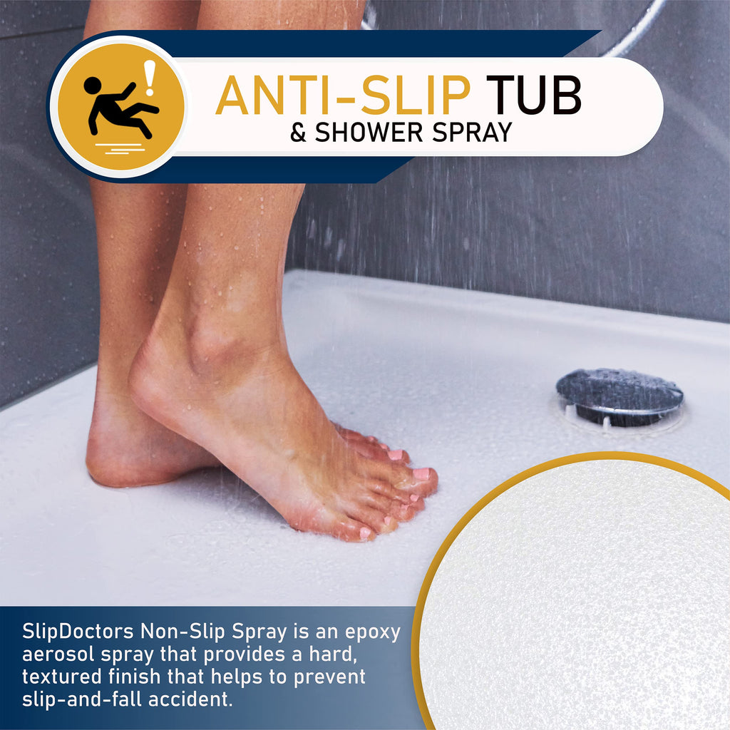 Anti-Slip Spray for Increased Grip on Fiberglass, Acrylic, Concrete and Tiles – Clear Non-Slip Coating for Shower, Bathtubs & Floors