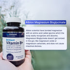 AgeImmune Vitamin B Complex with Vitamin D3 B12 B6 Magnesium Bisglycinate and Folate as Methylfolate - Doctor Formulated Methylated B Complex Supplement – 60 Capsules - Without Niacin
