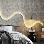 JiffDiff Vintage Metallic Peel and Stick Wallpaper Industrial Metallic Concrete Wall Paper Modern Stick on Wallpaper Self Adhesive Contact Paper(17.3" x 800" Light Gray)
