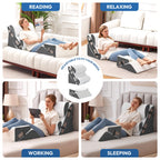 Ahpmeoa 6PCS Wedge Pillow Set for After Surgery, Bed Wedge Pillow Post Surgery, Bed Pillows for Sitting Up, Sleeping, Acid Relux, Memory Foam Back Pillow, Beds Wedges & Body Positioners, White/Grey