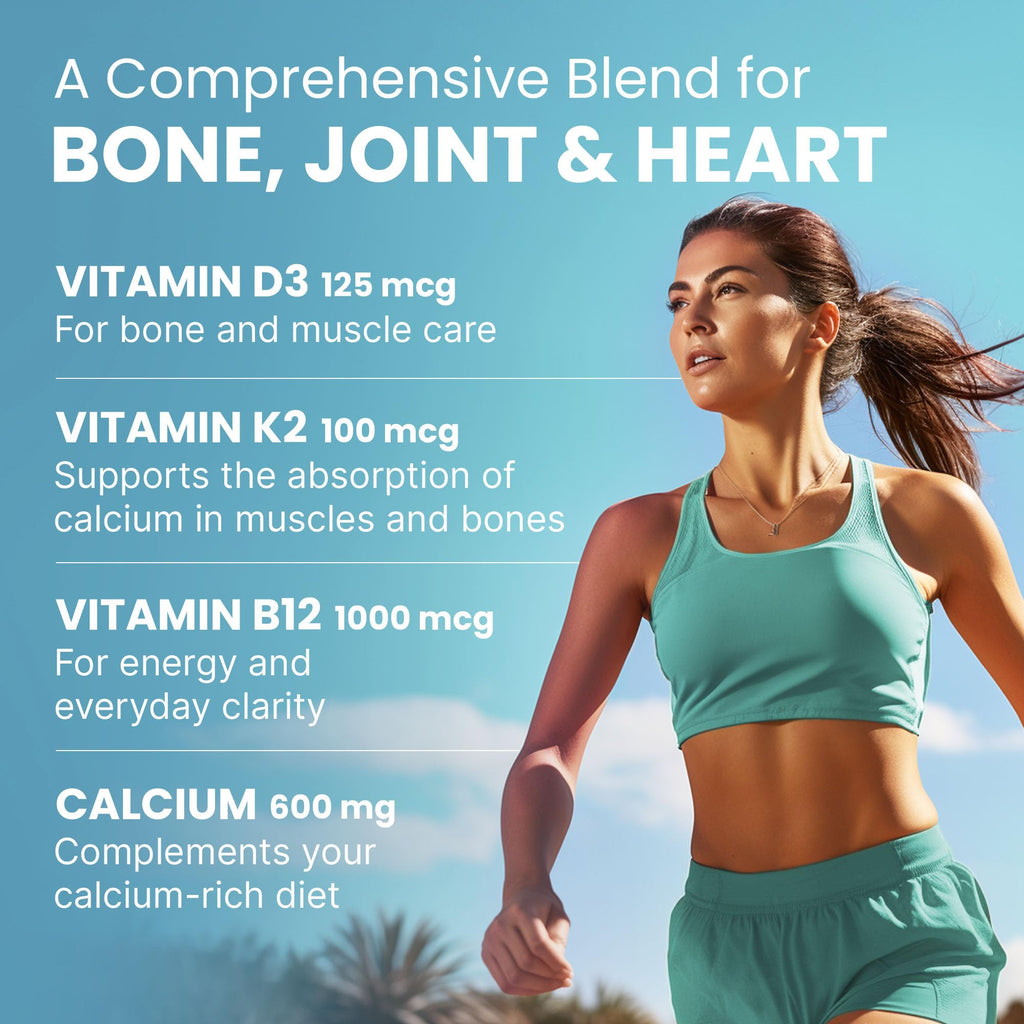 4-in-1 Calcium Supplements for Women and Men - Calcium with Vitamin D3 K2 5000 IU Supplement, 601mg per Serving for Heart, Bones & Body Defenses - Gluten-Free, Vegan-Friendly (240 ct)