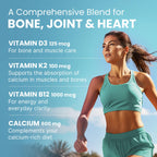 4-in-1 Calcium Supplements for Women and Men - Calcium with Vitamin D3 K2 5000 IU Supplement, 601mg per Serving for Heart, Bones & Body Defenses - Gluten-Free, Vegan-Friendly (240 ct)