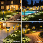 ruhotili Solar Outdoor Lights, Outdoor Waterproof IP65, Bright Powered by Solar Garden Lights for Patio, Yard, Driveway Decoration (12 Pack