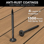 FMhotu Heavy-Duty Outdoor Deck Screws, 300Pcs Star Drive Decking Wood Screws, Rust Resistant Timber Screws for Timber/Log/Landscaping Wood（#14 x 2-7/8",4-1/2"）