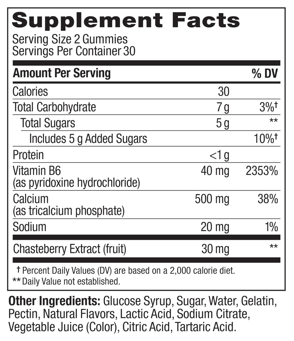 OLLY Period Hero Gummies, PMS Support Supplement,* Chasteberry, Vitamin B6, Calcium, Cran-Raspberry Flavor, 30 Day Supply - 60 Count