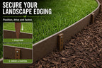 Plastic Bender Board Stakes 12" Inches - Teak Color - Heavy Duty Landscaping Stakes for Edging and Borders - 10 Pack