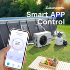 Aquastrong 22,000 BTU Inverter Swimming Pool Heat Pump, 7,000 Gallons Electric Pool Heater for Above Ground and Inground Pool, WiFi Capable Timer, Heating and Cooling Pool Heater 120V