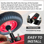 Wheelbarrow Axle Bracket Set, Compatible with 5/8" Hole Wheelbarrow Axles Heavy-Duty Wheelbarrows Spare Parts 10 inch Wheelbarrows axles and 3.3 x 2.1 inch Brackets, Bolts and Nuts and POM spacers