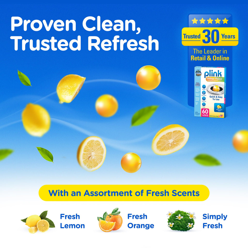 Compac Home Plink Garbage Disposal Cleaner and Deodorizer 60ct VALUE PACK - Lemon