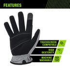 AWP Performance Utility Work Gloves for Men and Women, Touchscreen Compatible, X-Large, 3 Pair Pack
