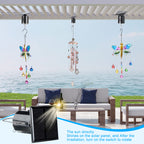 Reginary 2 Pcs Solar Powered Wind Spinner Motor Small Solar Energy Hanging Rotating Motor Revolving Wind Chime Spinner Motor for Wind Chime Sun Catchers Display Patio Garden Lawn Outdoor Decoration