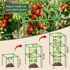 4 Pack 45" Tomato Cages for Garden, Heavy Duty Adjustable Plant Support
