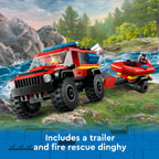 LEGO City Fire 4x4 Fire Truck with Rescue Boat Building Toy - Pretend Play Preschool Toy for Boys & Girls, Ages 5+ - Gift Ideas for Birthdays - 60412