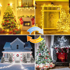 75.8 FT 200 LED Color Changing Christmas String Lights with Remote & Timer & Memory Function, 9 Lighting Modes Waterproof Fairy Lights for Xmas Tree Yard Holiday Party Garden (Warm White & Cool White)