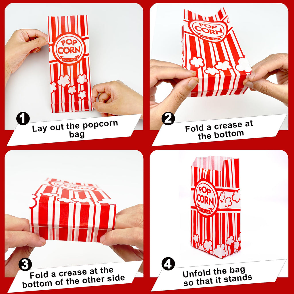 Homrelaxy 144 Pcs Paper Popcorn Bags for Party, 1 oz Individual Servings