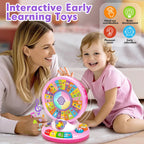 Learning Toy for 1 2 3 Year Old Girls, Spin and Sing Alphabet Zoo with Sounds, Interactive Educational Toys for Toddlers 1-3, Christmas 1st Birthday Gifts for Baby Girls Boys 9-12-18 Months