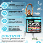 Clean Nutra Cortisol Supplements For Women | Maca Root Ashwagandha Cortisol Detox Manager Reducer + Slippery Elm Fenugreek Lions Mane Shilajit Rhodiola Sea Moss Tongkat Ali Cordyceps Ginseng Beet Root