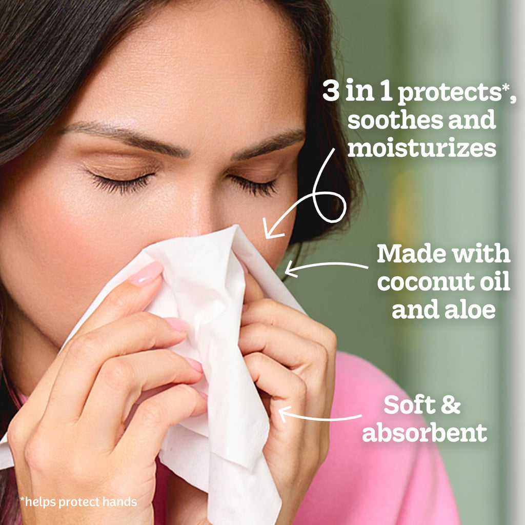 Kleenex Lotion Facial Tissues with Coconut Oil, 8 Cube Boxes, 80 Tissues Per Box, 3-Ply