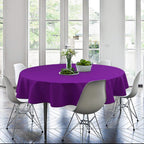 Hiasan Round Tablecloth 80 Inch - Waterproof Stain Resistant Spillproof Polyester Fabric Table Cloth for Dining Room Kitchen Party, Royal Purple