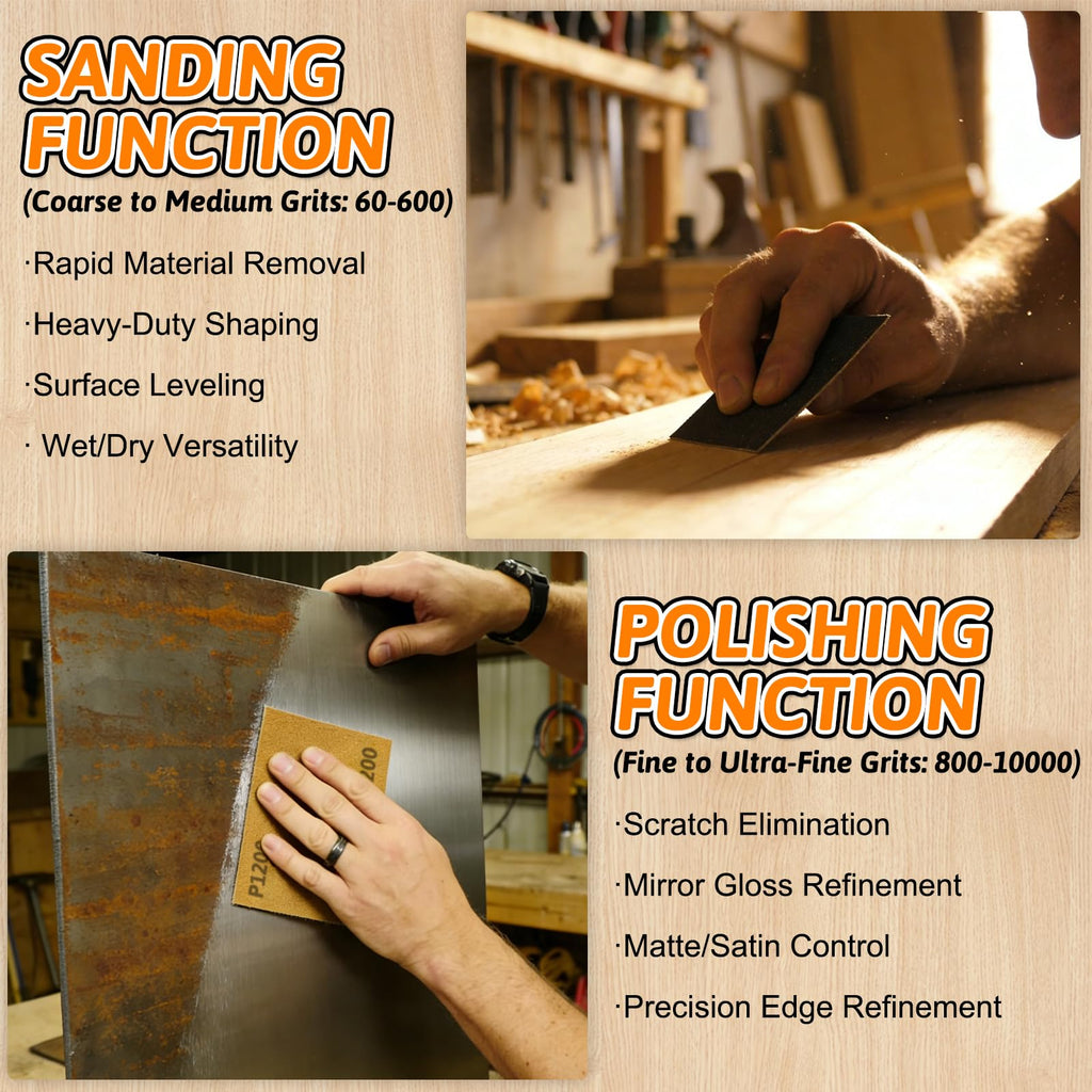 15 PCS Wet Dry Sandpaper 5000 Grit Sheets for Polishing & Finishing