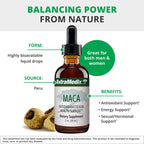 NutraMedix Maca Liquid Tincture - Mood Supplement Drops with Peruvian Maca Root Extract for Women's Health - Herbal Support for Hormonal Health & Mood - Vegan Supplements (2oz / 60ml)