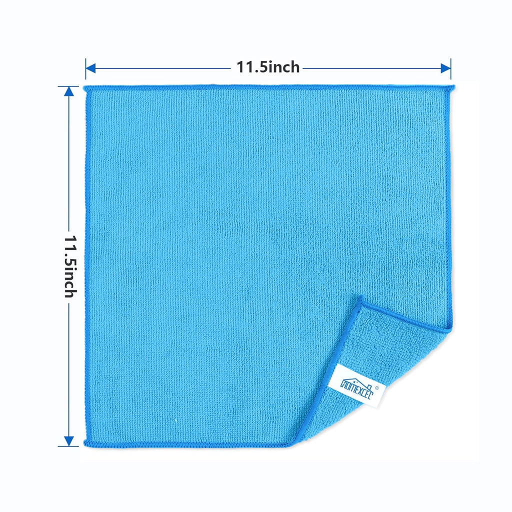 HOMEXCEL Blue Microfiber Cleaning Cloth 100 Pack, Microfiber Towel for Cars, Lint Free, Scratch-Free, Highly Absorbent, and Cleaning Rags for House, Window and Glass, Cars, TV Screen 11.5 X11.5 inch