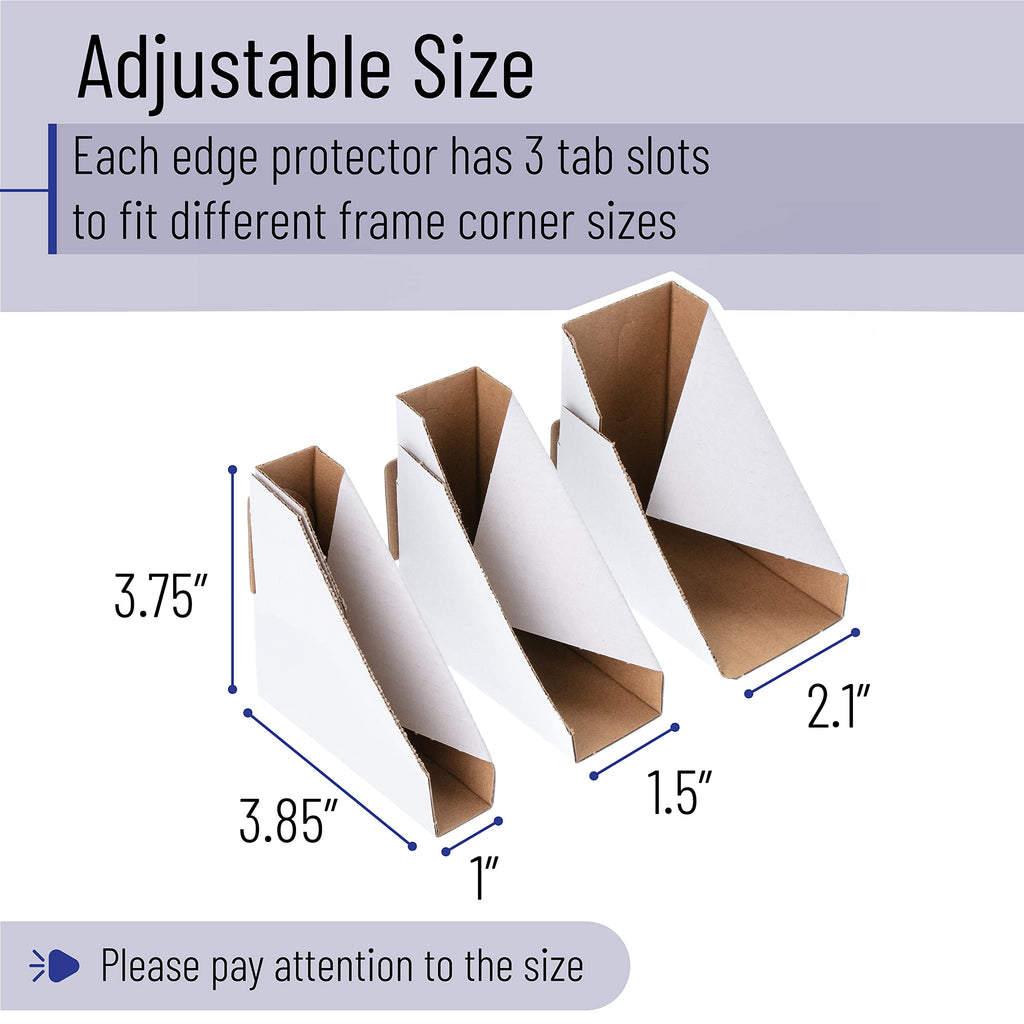 Mr. Pen- Adjustable Cardboard Corner Protectors, Fits 1", 1.5", 2.1" Frames, 100 Pack, Bulk Edge Protectors for Shipping, Paintings, Picture Frame, Packing Item Edge Protection