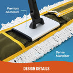 CLEANHOME 36" Commercial Dust Mops for Floor Cleaning Heavy Duty Floor Duster Mop with Long Handle Hotel Gym Household Cleaning Supplies for Hardwood, Tiles, Marble Floors (Green)