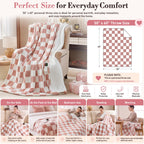 RAYVOICE Pink Heated Blanket Electric Throw 50"X60", Heating Blanket Throw