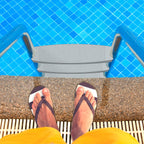 Goovilla Pool Ladder Steps Replacement, (3-Pack) 18" Universal Heavy-Duty Molded Plastic Swimming Pool Ladder Rung Step with 6 PCS Stainless Steel Bolts for Inground and Above Ground Pools, Grey