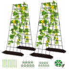 DoCred 59" H Cucumber Trellis, 2 Pack Foldable A Frame Garden Trellis