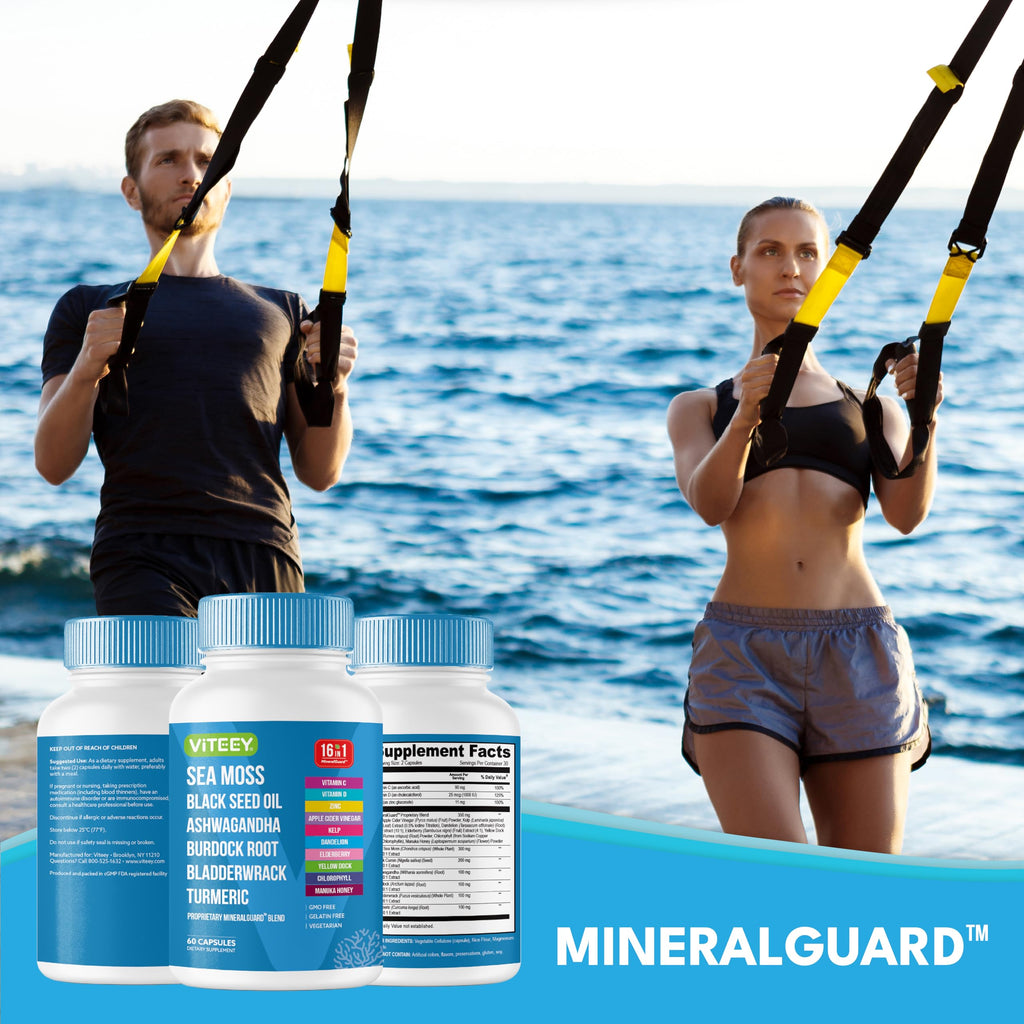 Viteey Sea Moss Capsules with Black Seed Oil - 16in1 MineralGuard