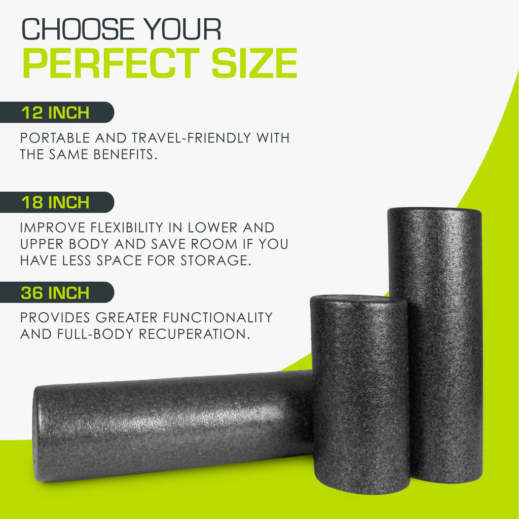 ProsourceFit High Density Foam Rollers long, Firm Full Body Athletic Massage Tool for Back Stretching, Yoga, Pilates, Post Workout Muscle Recuperation