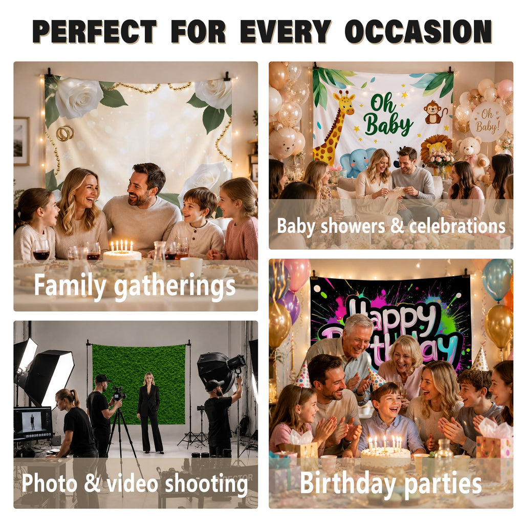 Custom Backdrop Personalized 7x5 Ft, Customized Photo Backdrop Banner with Picture Logo, Personalized Background for Photography, Gift for Birthday, Baby Shower, Christmas Decorations, Made in USA