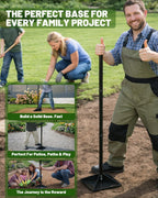 GARDMATE Steel Tamper Tool, 8''x8'' Heavy Duty Hand Tamper for Soil Compaction, 48" Adjustable Handle with Non-Slip Grip, Ground Dirt Tamper for Landscaping, Patio, Asphalt Repair with Gloves