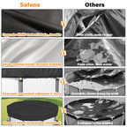 SAFANA 10FT Pool Covers for Above Ground Pools, Round Swimming Pool Cover [Upgrade 420D Thicker] Protective Leaf Cover with Reflective Strip, Tear Resistant Durability Fabric, UV Resistance, Black